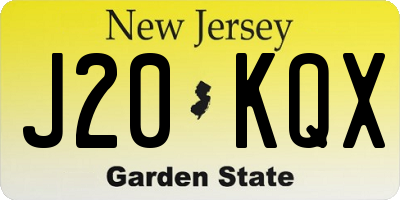 NJ license plate J20KQX