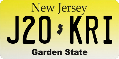 NJ license plate J20KRI