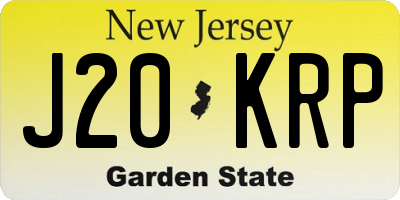 NJ license plate J20KRP