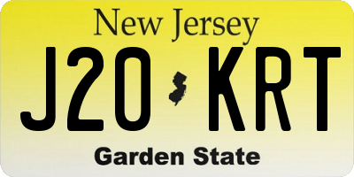 NJ license plate J20KRT