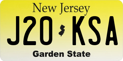 NJ license plate J20KSA