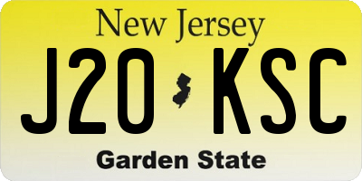 NJ license plate J20KSC