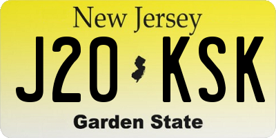 NJ license plate J20KSK