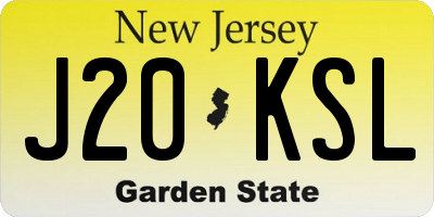 NJ license plate J20KSL