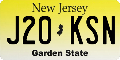 NJ license plate J20KSN