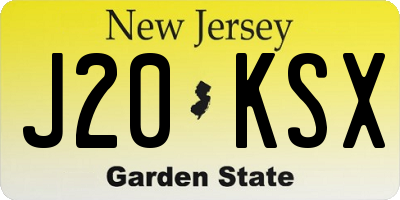 NJ license plate J20KSX