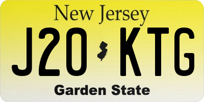 NJ license plate J20KTG