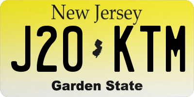 NJ license plate J20KTM