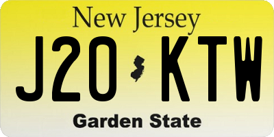 NJ license plate J20KTW