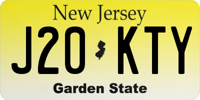 NJ license plate J20KTY