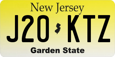 NJ license plate J20KTZ