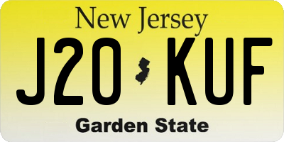 NJ license plate J20KUF