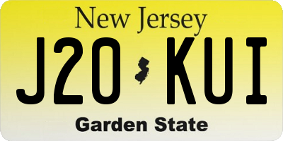 NJ license plate J20KUI