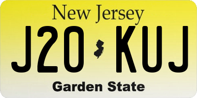 NJ license plate J20KUJ