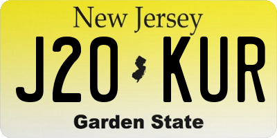 NJ license plate J20KUR