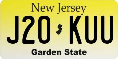 NJ license plate J20KUU