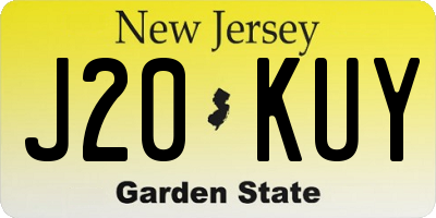 NJ license plate J20KUY
