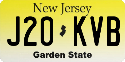 NJ license plate J20KVB