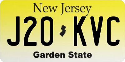 NJ license plate J20KVC