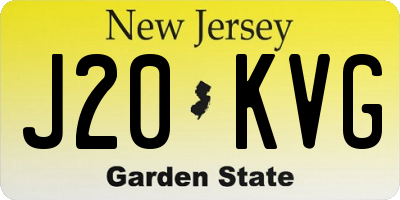 NJ license plate J20KVG