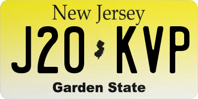 NJ license plate J20KVP