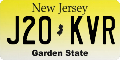 NJ license plate J20KVR