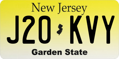 NJ license plate J20KVY