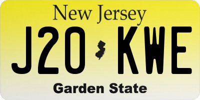 NJ license plate J20KWE