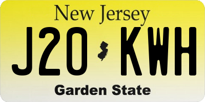 NJ license plate J20KWH