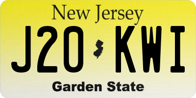 NJ license plate J20KWI