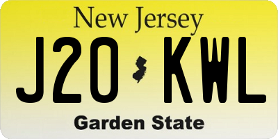 NJ license plate J20KWL