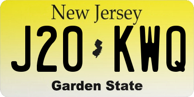 NJ license plate J20KWQ