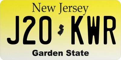 NJ license plate J20KWR