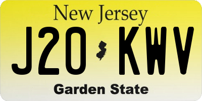NJ license plate J20KWV