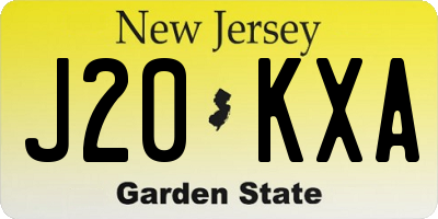 NJ license plate J20KXA