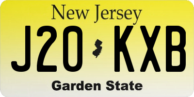 NJ license plate J20KXB