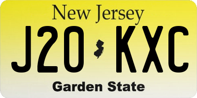 NJ license plate J20KXC