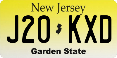 NJ license plate J20KXD