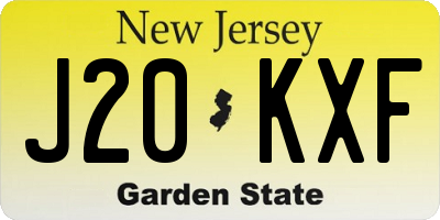 NJ license plate J20KXF
