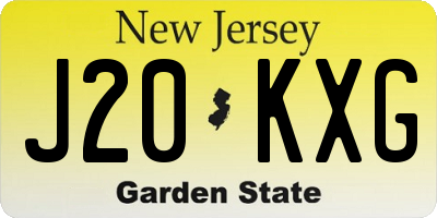 NJ license plate J20KXG