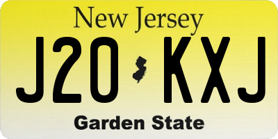 NJ license plate J20KXJ