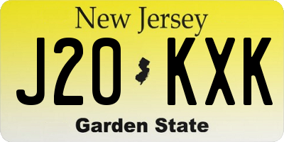 NJ license plate J20KXK