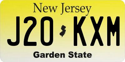 NJ license plate J20KXM