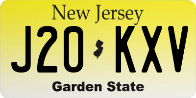NJ license plate J20KXV