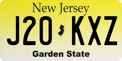 NJ license plate J20KXZ