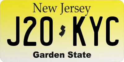 NJ license plate J20KYC