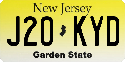 NJ license plate J20KYD