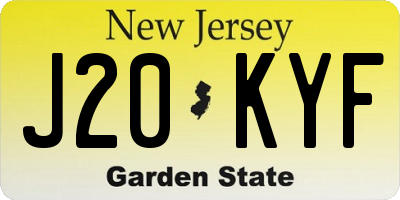 NJ license plate J20KYF