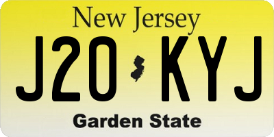 NJ license plate J20KYJ
