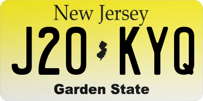 NJ license plate J20KYQ